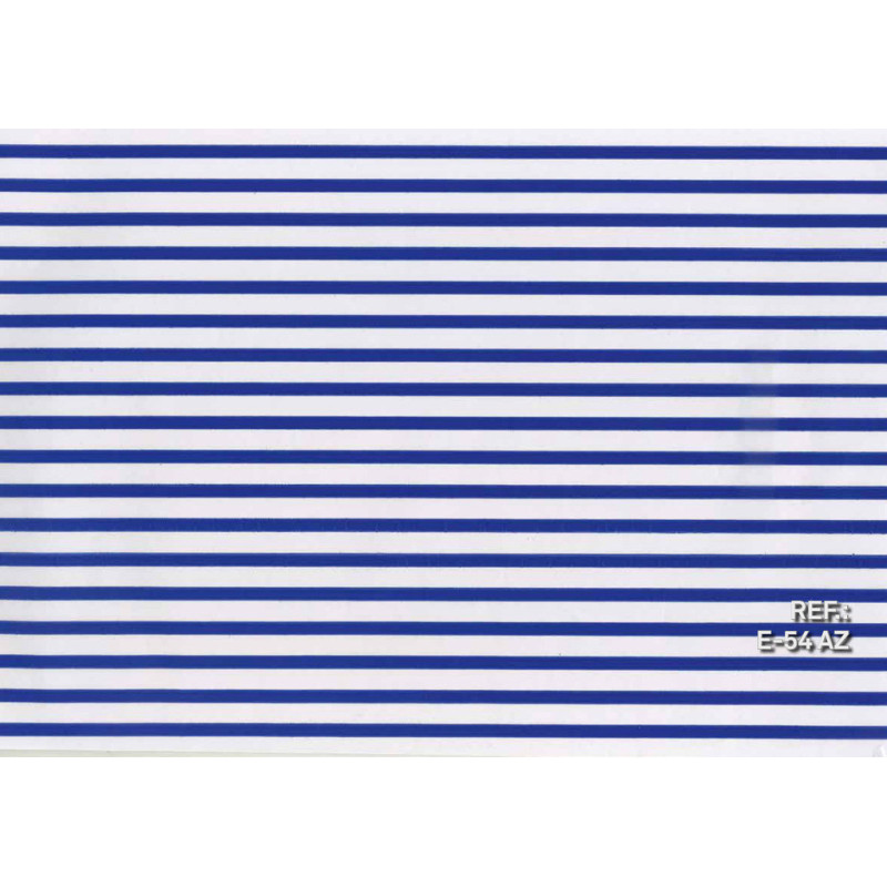 PAPEL REGALO ROLLO 62 SETIMPRES ESTUCADO BANDAS BLANCO/AZUL E54AZ