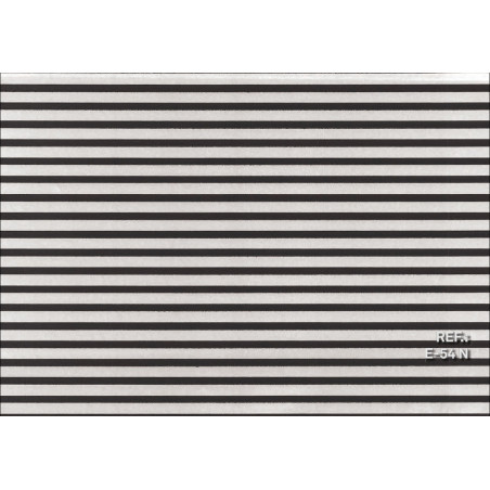 PAPEL REGALO ROLLO 62 SETIMPRES ESTUCADO RAYAS NEGRO FONDO BLANCO E54N