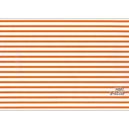 PAPEL REGALO ROLLO 62 SETIMPRES ESTUCADO BANDAS BLANCO/NARANJA E54NR