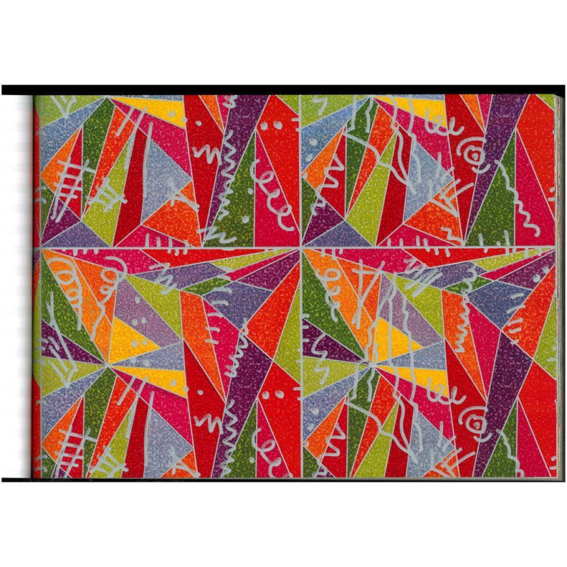 PAPEL REGALO ROLLO 62 SETIMPRES ESTUCADO TRIANGULOS ROJO E55R