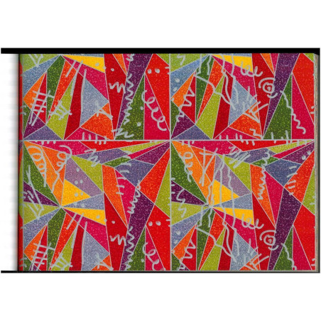 PAPEL REGALO ROLLO 62 SETIMPRES ESTUCADO TRIANGULOS ROJO E55R