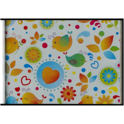 PAPEL REGALO ROLLO 62 SETIMPRES ESTUCADO PAJARITOS PLATA E57P