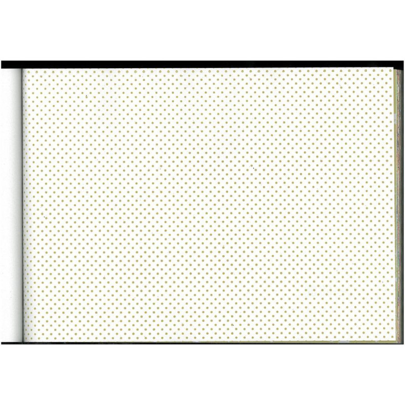 PAPEL REGALO ROLLO 62 SETIMPRES ESTUCADO PUNTOS ORO FONDO BLANCO E58OR
