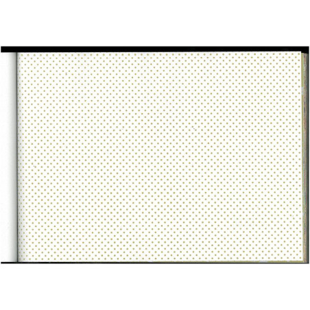PAPEL REGALO ROLLO 62 SETIMPRES ESTUCADO PUNTOS ORO FONDO BLANCO E58OR