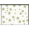 PAPEL REGALO ROLLO 62 SETIMPRES ESTUCADO ESTRELLAS ORO FONDO BLANCO E59BO