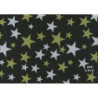 PAPEL REGALO ROLLO 62 SETIMPRES ESTUCADO ESTRELLAS ORO PLATA FONDO NEGRO E61N