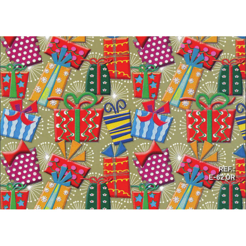 PAPEL REGALO ROLLO 62 SETIMPRES ESTUCADO REGALITOS FONDO ORO E62OR
