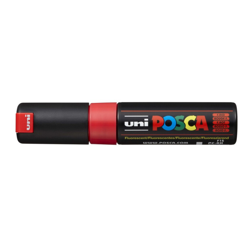 MARCADOR UNI-BALL POSCA PC-8K BISEL GRUESO 8MM FLUOR ROJO -F15-