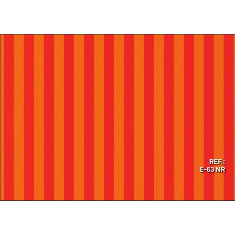 PAPEL REGALO ROLLO 62 SETIMPRES ESTUCADO RAYAS NARANJA FONDO NARANJA E63NR