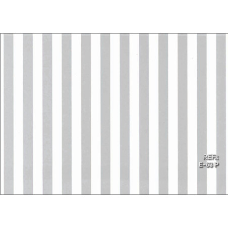 PAPEL REGALO ROLLO 62 SETIMPRES ESTUCADO RAYAS PLATA FONDO BLANCO E63P