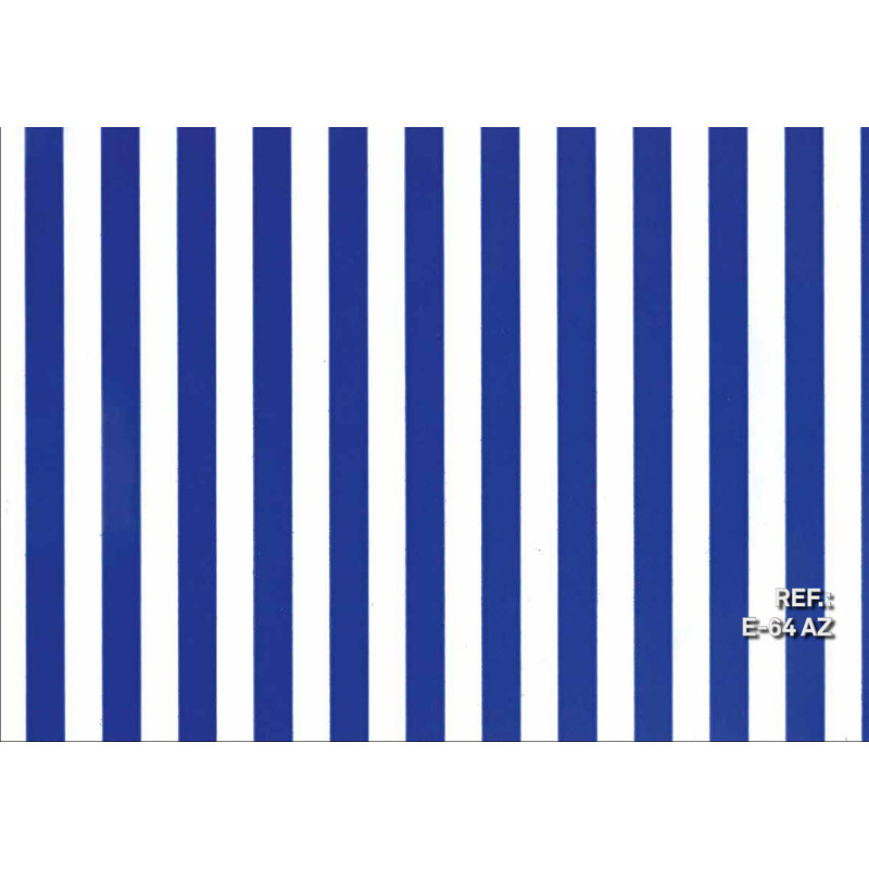 PAPEL REGALO ROLLO 62 SETIMPRES ESTUCADO BANDAS AZUL/BLANCO E64AZ