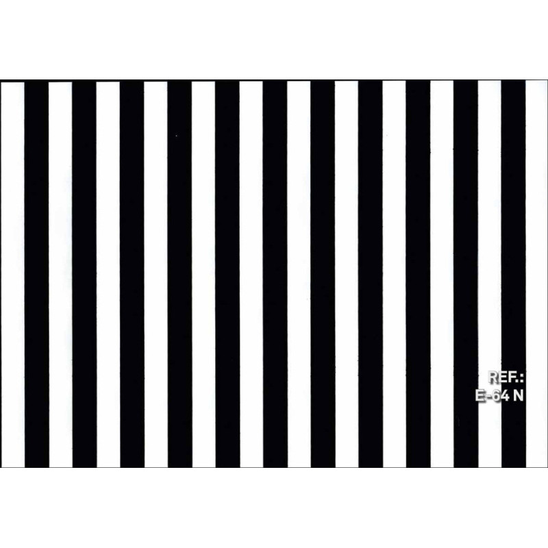 PAPEL REGALO ROLLO 62 SETIMPRES ESTUCADO BANDAS NEGRO/BLANCO E64N