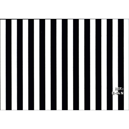 PAPEL REGALO ROLLO 62 SETIMPRES ESTUCADO BANDAS NEGRO/BLANCO E64N