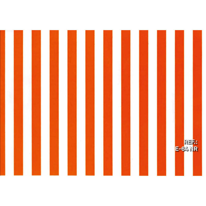 PAPEL REGALO ROLLO 62 SETIMPRES ESTUCADO BANDAS NARANJA/BLANCO E64NR
