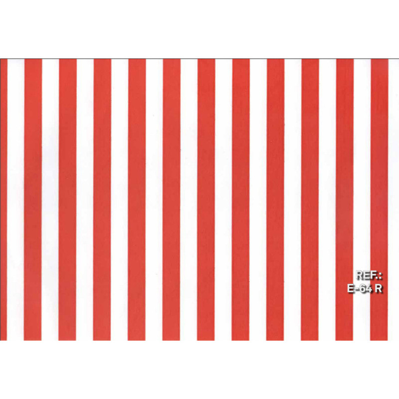 PAPEL REGALO ROLLO 62 SETIMPRES ESTUCADO BANDAS ROJO/BLANCO E64R