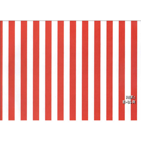 PAPEL REGALO ROLLO 62 SETIMPRES ESTUCADO BANDAS ROJO/BLANCO E64R