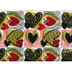 PAPEL REGALO ROLLO 62 SETIMPRES ESTUCADO CORAZONES ORO E65OR