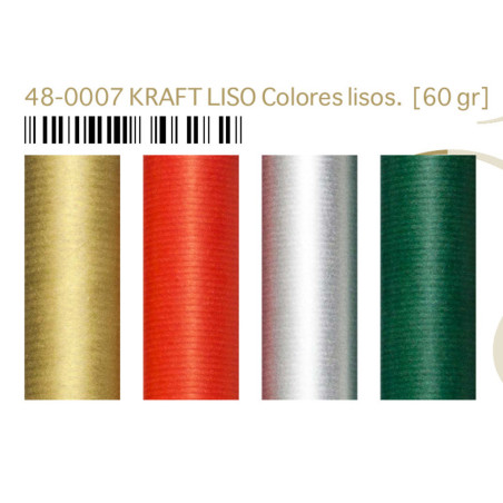 PAPEL REGALO ROLLO 0,70*2 EURO NAVIDAD KRAFT C/60U