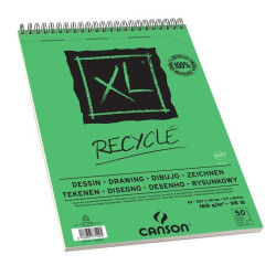 BLOC DIBUJO CANSON XL ESPIRAL RECYCLE 160G A-3 BLOC 50H 200777129