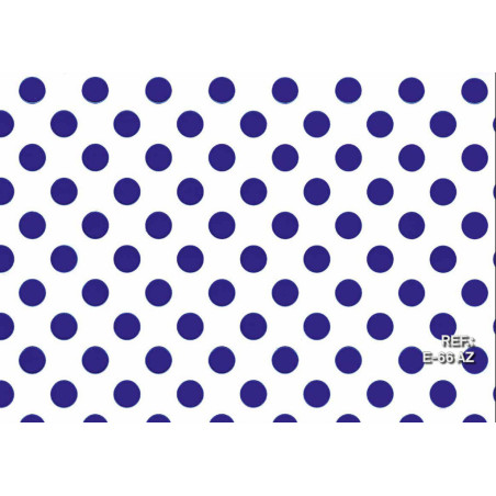 PAPEL REGALO ROLLO 62 SETIMPRES ESTUCADO PUNTOS AZUL FONDO BLANCO E66AZ