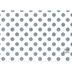 PAPEL REGALO ROLLO 62 SETIMPRES ESTUCADO PUNTOS PLATA FONDO BLANCO E66P