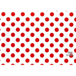 PAPEL REGALO ROLLO 62 SETIMPRES ESTUCADO PUNTOS ROJO FONDO BLANCO E66R