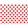 PAPEL REGALO ROLLO 62 SETIMPRES ESTUCADO PUNTOS ROJO FONDO BLANCO E66R