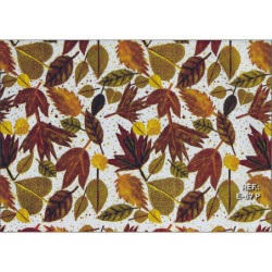 PAPEL REGALO ROLLO 62 SETIMPRES ESTUCADO HOJAS FONDO PLATA E67P