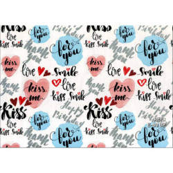 PAPEL REGALO ROLLO 62 SETIMPRES ESTUCADO MENSAJES FONDO BLANCO E69BP