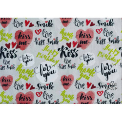 PAPEL REGALO ROLLO 62 SETIMPRES ESTUCADO MENSAJES FONDO PLATA E69P