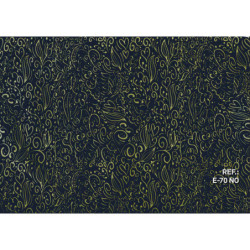 PAPEL REGALO ROLLO 62 SETIMPRES ESTUCADO CORAZONES ORO FONDO NEGRO E70NO