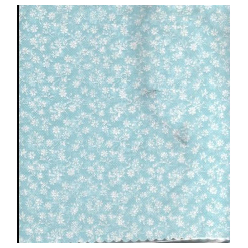 TUL FLORES BLANCAS CUADRADO 25*25 AZUL PTE 100U ^