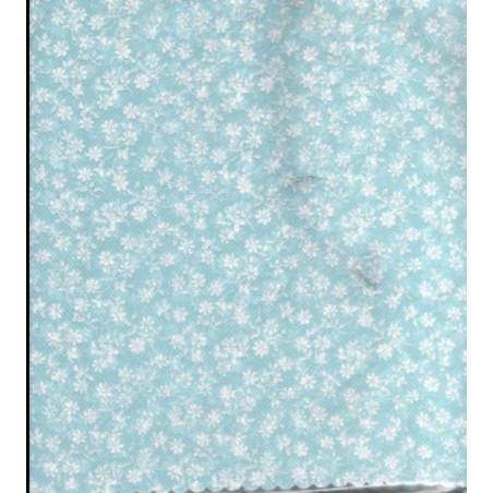 TUL FLORES BLANCAS CUADRADO 25*25 AZUL PTE 100U ^