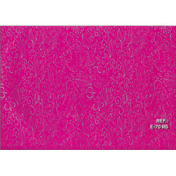 PAPEL REGALO ROLLO 62 SETIMPRES ESTUCADO CORAZONES PLATA FONDO FUCSIA E70RS