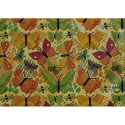 PAPEL REGALO ROLLO 62 SETIMPRES ESTUCADO MARIPOSAS FONDO ORO E71OR