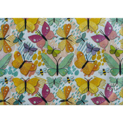 PAPEL REGALO ROLLO 62 SETIMPRES ESTUCADO MARIPOSAS FONDO PLATA E71P