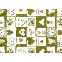 PAPEL REGALO ROLLO 62 SETIMPRES ESTUCADO CORAZONES ORO E72OR