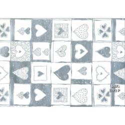 PAPEL REGALO ROLLO 62 SETIMPRES ESTUCADO CORAZONES PLATA E72P