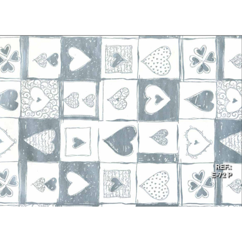 PAPEL REGALO ROLLO 62 SETIMPRES ESTUCADO CORAZONES PLATA E72P