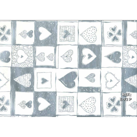 PAPEL REGALO ROLLO 62 SETIMPRES ESTUCADO CORAZONES PLATA E72P