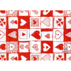 PAPEL REGALO ROLLO 62 SETIMPRES ESTUCADO CORAZONES ROJO E72R
