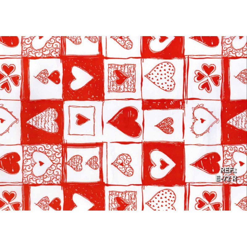 PAPEL REGALO ROLLO 62 SETIMPRES ESTUCADO CORAZONES ROJO E72R