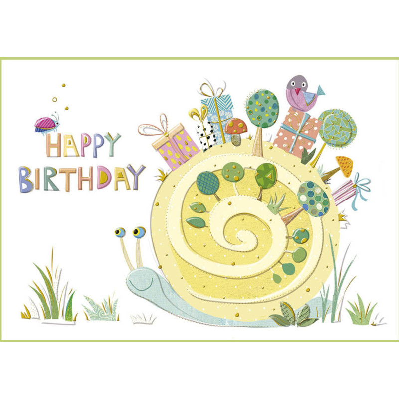 TARJETA FELICITACION ARGU TURNOWSKY HAPPY BIRTHDAY CARACOL 46696 UNIDAD
