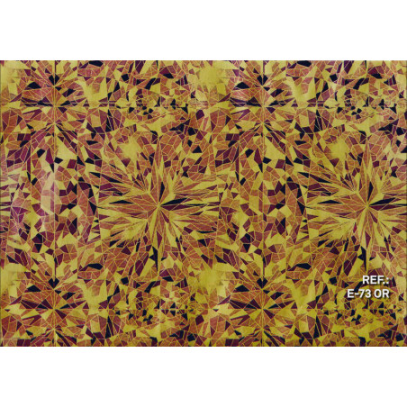 PAPEL REGALO ROLLO 62 SETIMPRES ESTUCADO PSICODELIA FONDO ORO E73OR