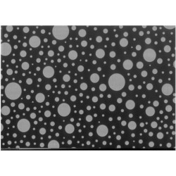 PAPEL REGALO ROLLO 62 SETIMPRES ESTUCADO CIRCULOS PLATA NEGRO E7N