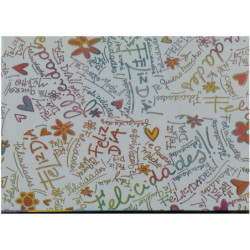 PAPEL REGALO ROLLO 62 SETIMPRES ESTUCADO FELICIDADES PLATA E8P