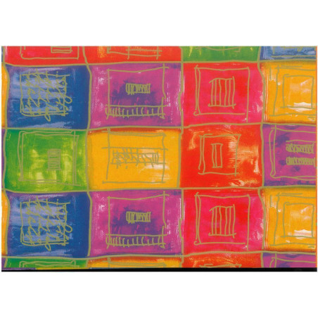 PAPEL REGALO ROLLO 62 SETIMPRES ESTUCADO CUADROS COLORES E9R