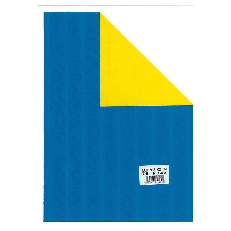 PAPEL REGALO ROLLO 62 CINSA ESTUCADO BICOLOR TURQUESA AMARILLO 5KG 78-F343