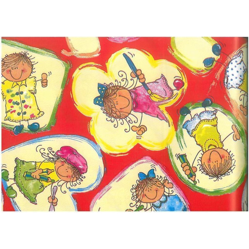 PAPEL REGALO ROLLO 62 SETIMPRES ESTUCADO INFANTIL PINTORES ROJO I10R