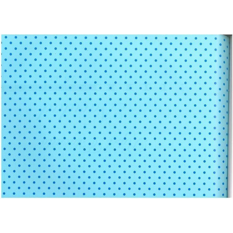 PAPEL REGALO ROLLO 62 SETIMPRES ESTUCADO INFANTIL BEBE PUNTITOS AZUL I11AZ